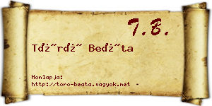 Törő Beáta névjegykártya